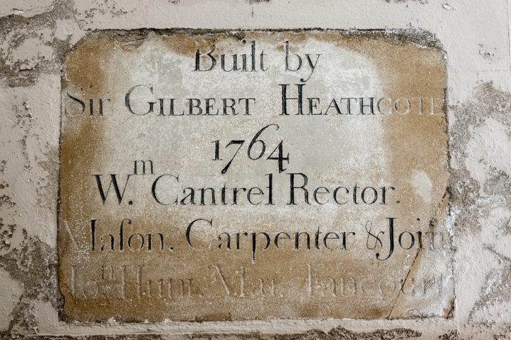 Builders' sign at Normanton Church