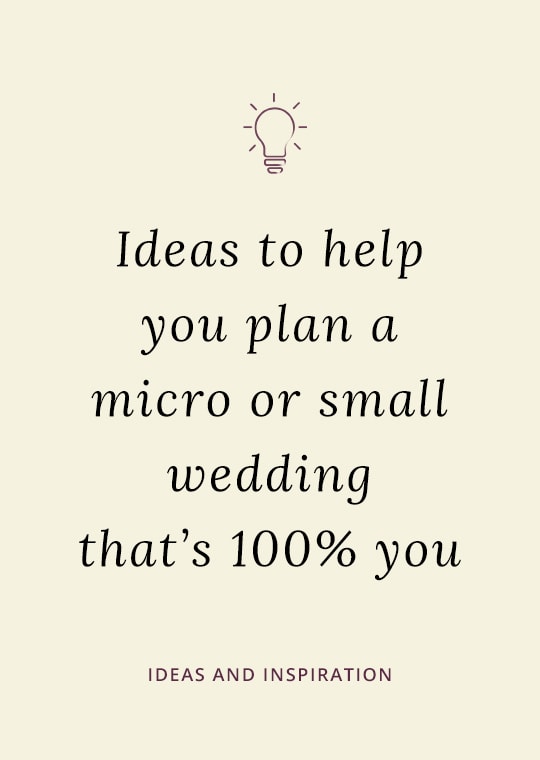 Cover image for blog post with ideas to plan a small wedding