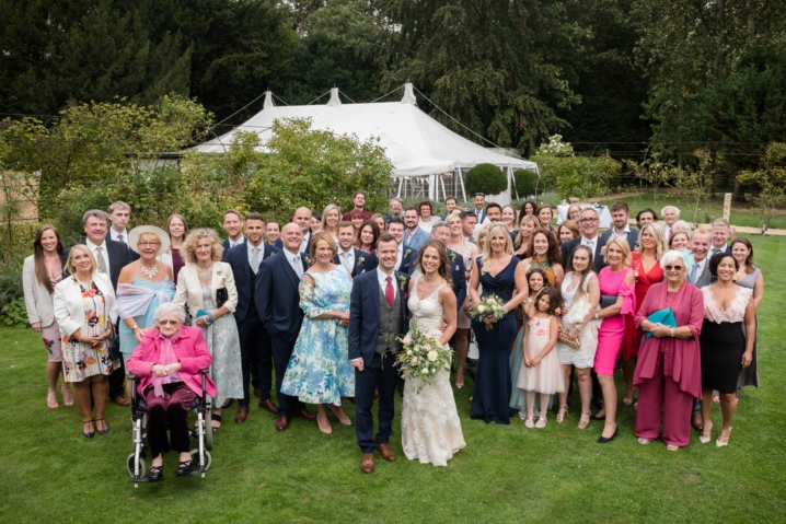 A photo of all the wedding guests The William Cecil in Stamford