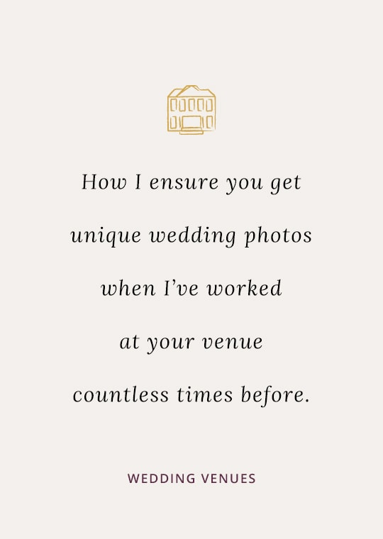 Cover image for blog post about how to create unique photos at regular wedding venues