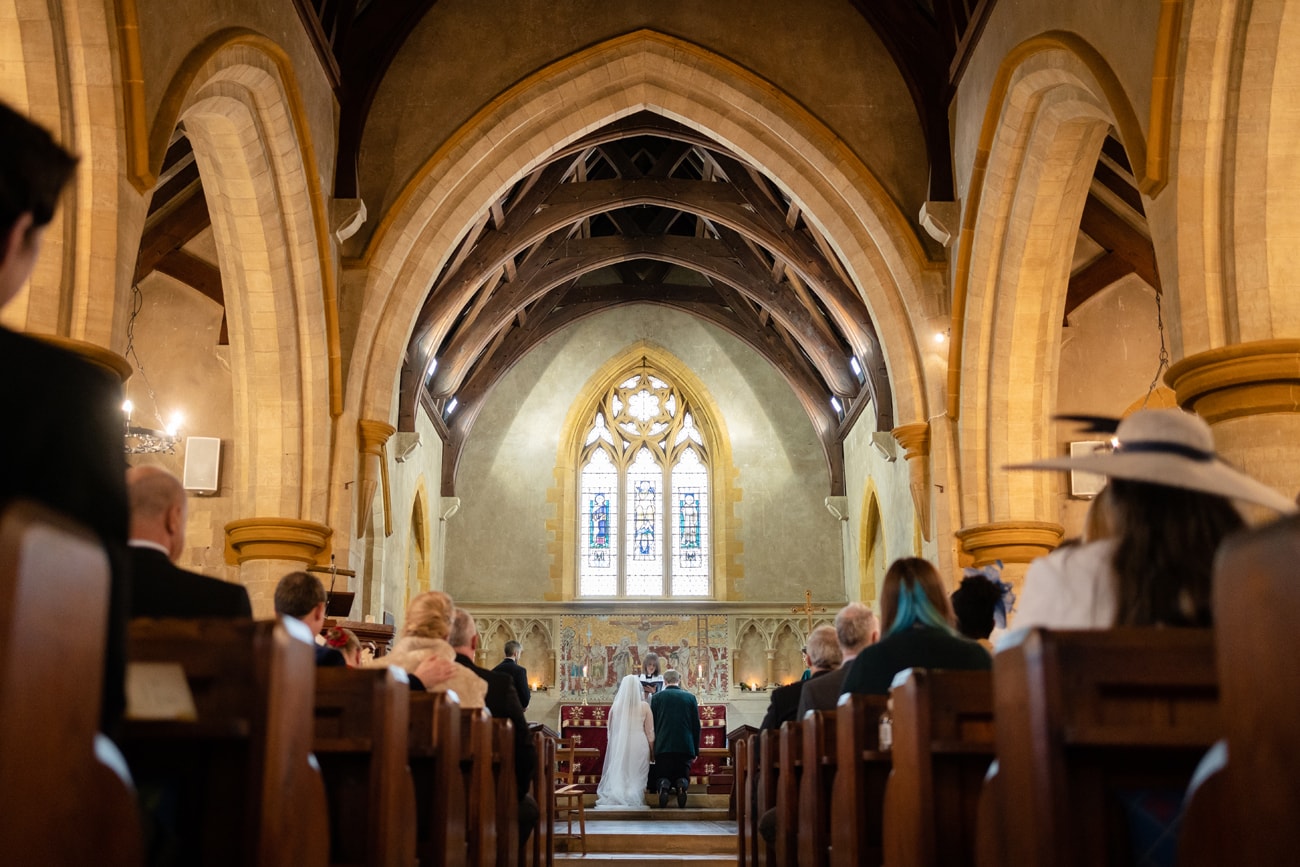 Wedding prayers at St Michael's church in Silverstone