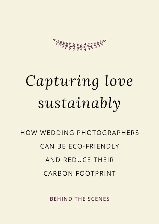Cover image for blog post about sustainable wedding photography