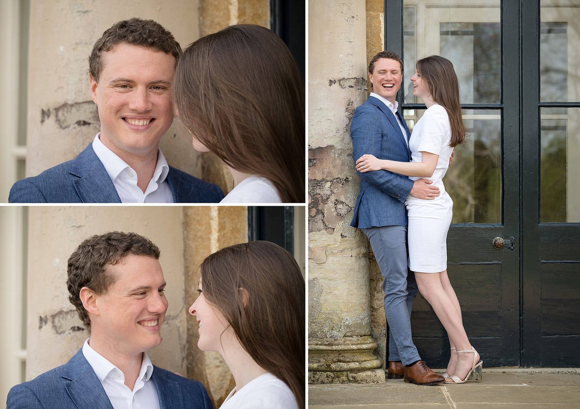 Close-up photos of groom-to-be during engagement portrait photo session