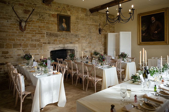Walkers' House at Rockingham Castle set for a wedding breakfast